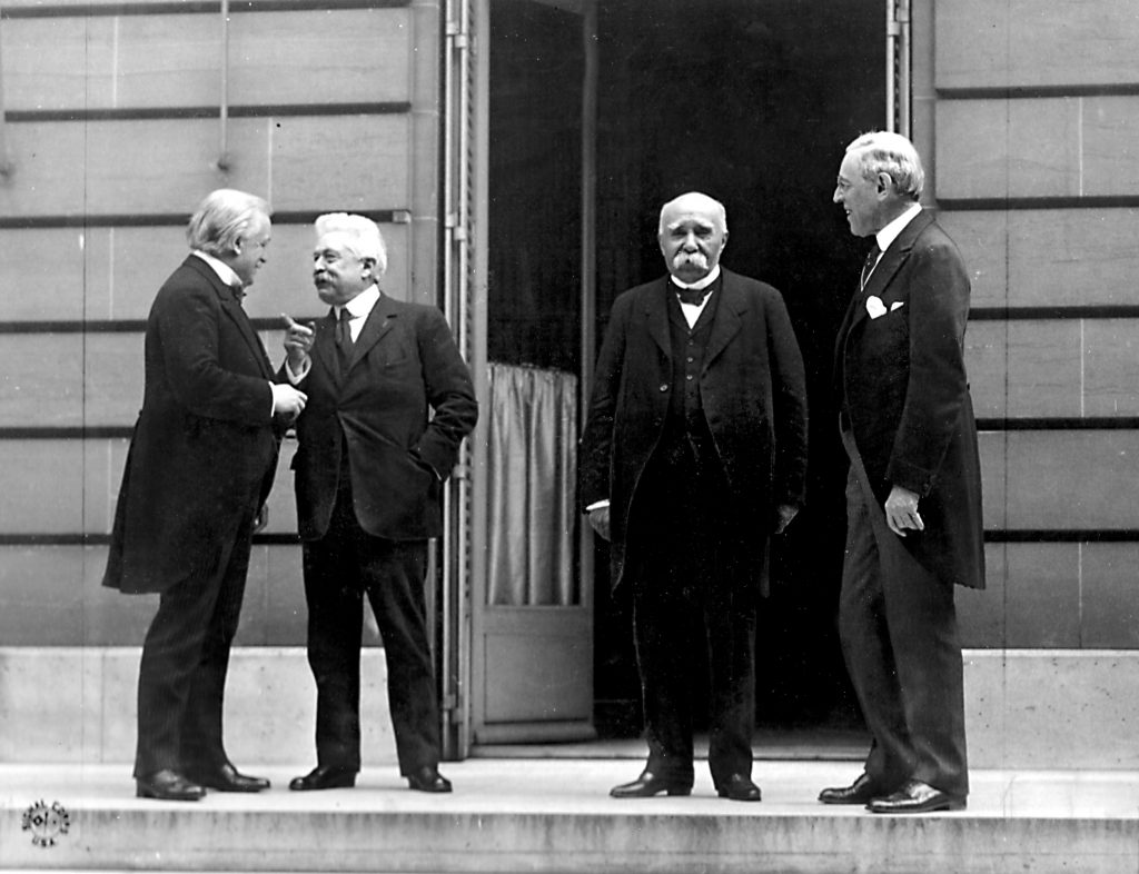 Wielka Czwórka Konferencji Paryskiej: David Lloyd George, Vittorio Emanuele Orlando, Georges Clemenceau
