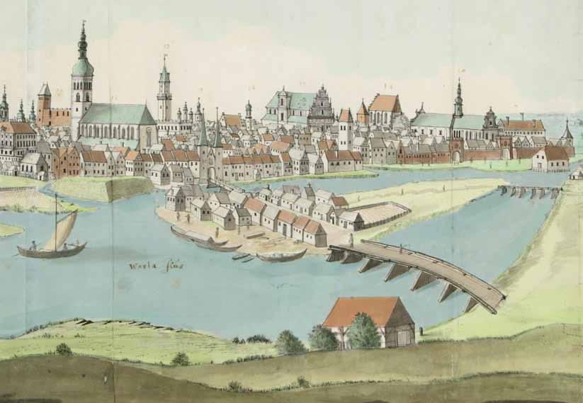 Fragment panoramy Poznania od południowego wschodu, rysunek F. B. Wernera, 1734 r.