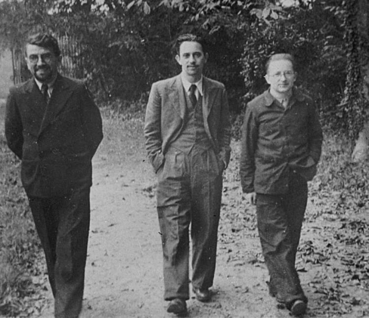 Od lewej: Henryk Zygalski, Jerzy Różycki i Marian Rejewski. Poznań, lata 30